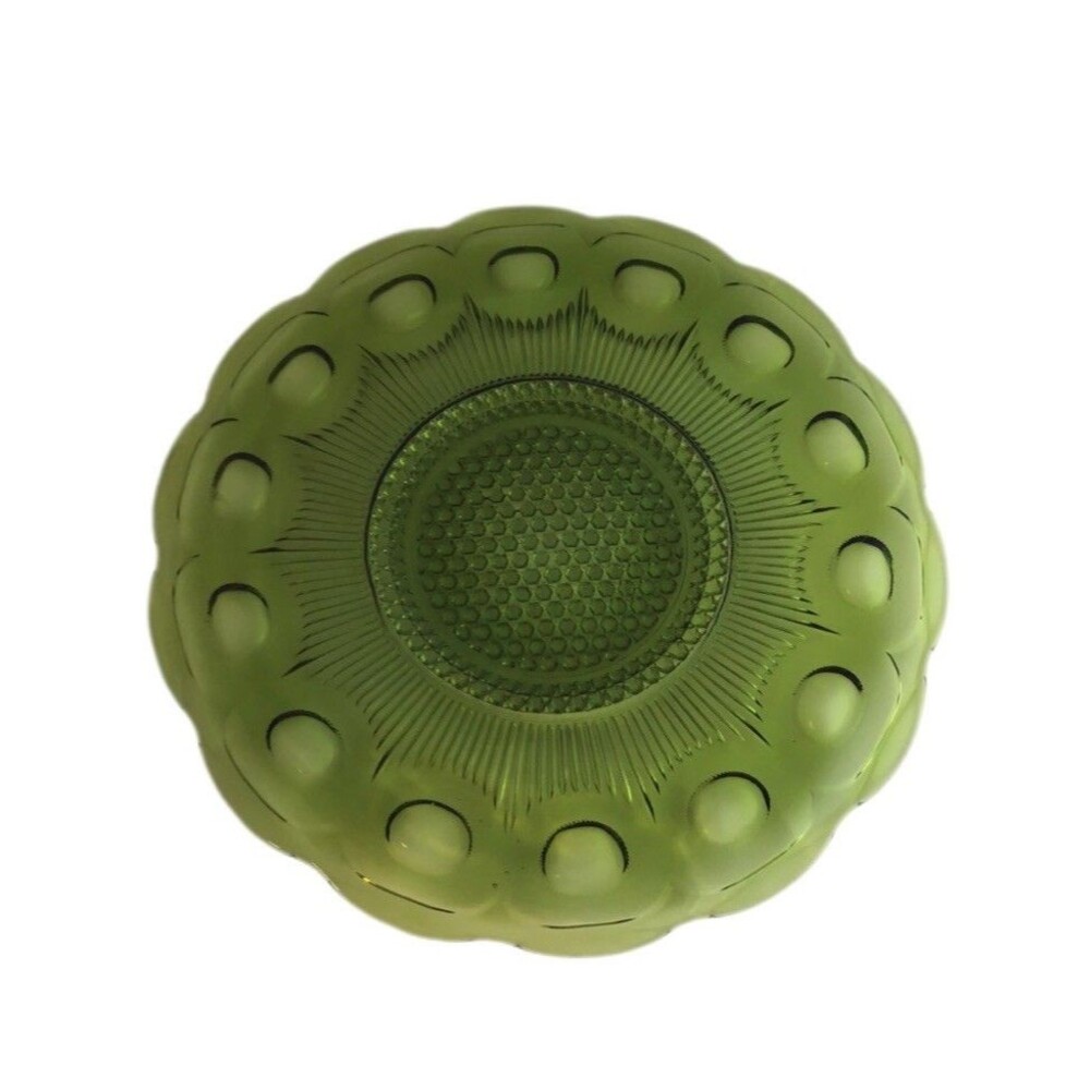 Vintage Green Glass Bar let Collin’s Manhattan Servicing Plate ,11 In Diameter